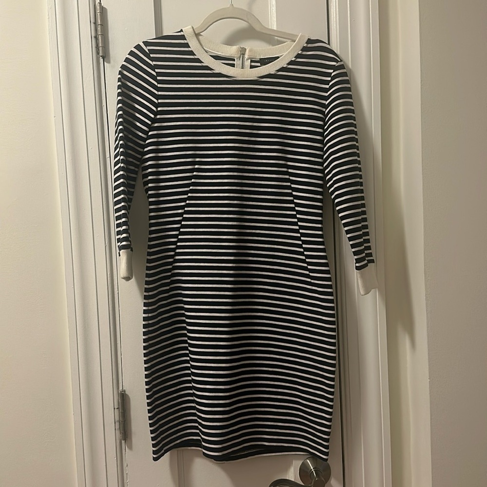 Theory Striped Navy/White Dress